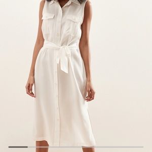 Banana Republic Long White Trench Shirtdress